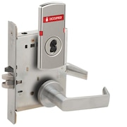 SCHLAGE Grade 1 Entrance Office with Auto Unlocking Mortise Lock, Schlage FSIC Less Core, 06 Lever, A Rose,  L9056J 06A 626 L283-722
